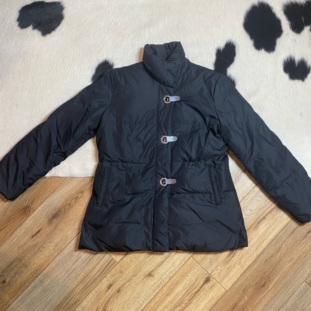 Michael Kors Metal Toggle Buckle Funnel Neck Puffer Jacket